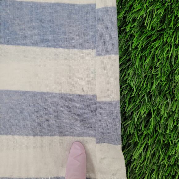 Vintage 80s MOD Stripes Polo Shirt Womens S/M 18x24 Blue White USA - Picture 4 of 13